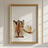 Cowboyhoed en laarzen poster kinderkamer decor