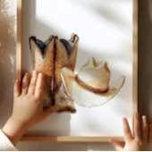 Cowboyhoed en laarzen poster kinderkamer decor
