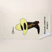 Cowboyhoed en laarzen vrijgezellenfeest strandlaken (Voorkant)