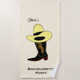 Cowboyhoed en laarzen vrijgezellenfeest strandlaken