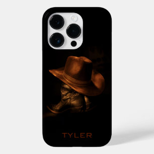 Cowboyhoed en leren laarzen Mannelijk personaliser Case-Mate iPhone 14 Pro Hoesje