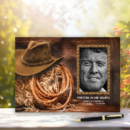 Cowboyhoed Foto Rouwboek Herdenkingsboek Gastenboek