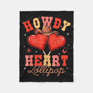 Cowboyhoed Hart Lollypop Howdy Valentijnsdag Wes Fleece Deken