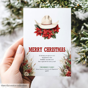 Cowboyhoed Kerstgroetkaart afdrukbaar Feestdagenkaart