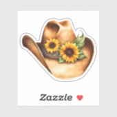 Cowboyhoed met zonnebloemen sticker (Vel)