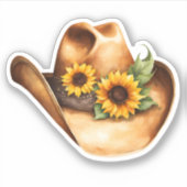 Cowboyhoed met zonnebloemen sticker (Voorkant)
