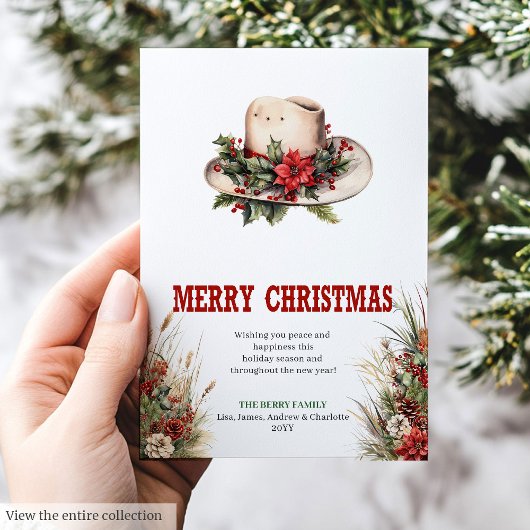 Cowboyhoed Prairie Kerstkaart