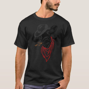 Cowboyhoed Rode Zakdoek Koe Die Rijst Knaagt Vee T-shirt