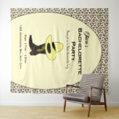 Cowboyhoed Schoenen Patroon Bachelorette Feest Wandkleed (In Situ (horizontaal))