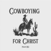 Cowboying voor Christus Vinyl Sticker (Voorkant)