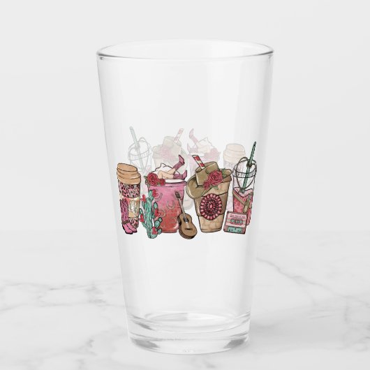 cowboykoffietijd glas (Voorkant)