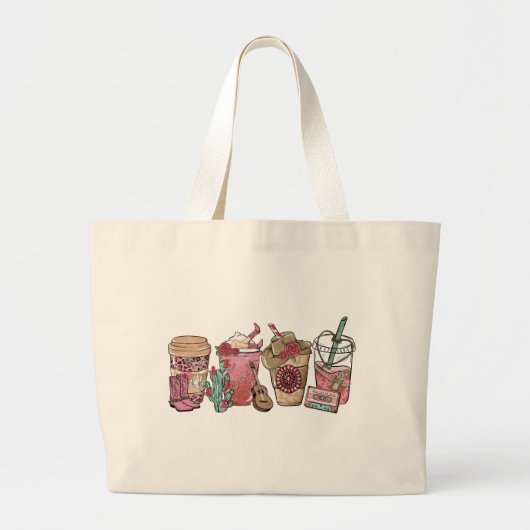 cowboykoffietijd grote tote bag (Voorkant)