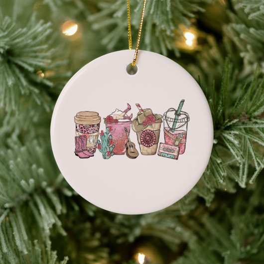 cowboykoffietijd keramisch ornament (Boom)