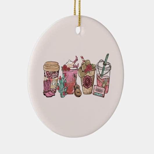 cowboykoffietijd keramisch ornament (Rechts)