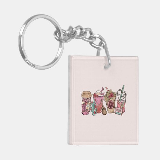 cowboykoffietijd sleutelhanger (Voorkant Links)