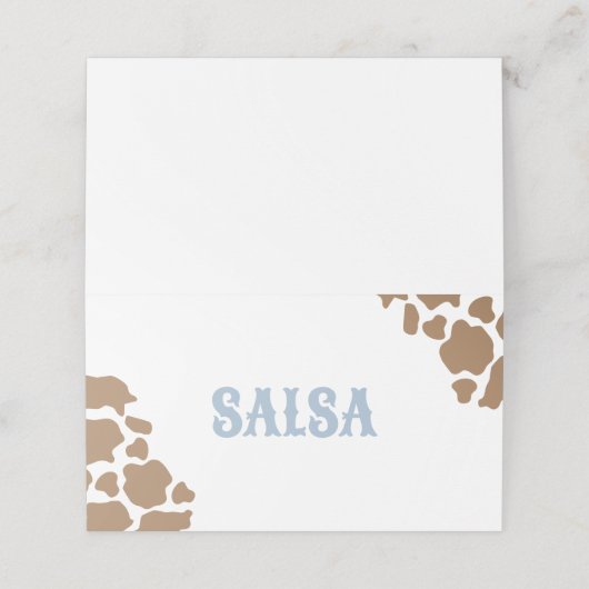 Cowboyl Rodeo Verjaardag Eten Labels Plaatskaartje (Buitenkant ongevouwen)