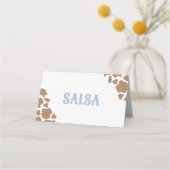 Cowboyl Rodeo Verjaardag Eten Labels Plaatskaartje (Voorkant)