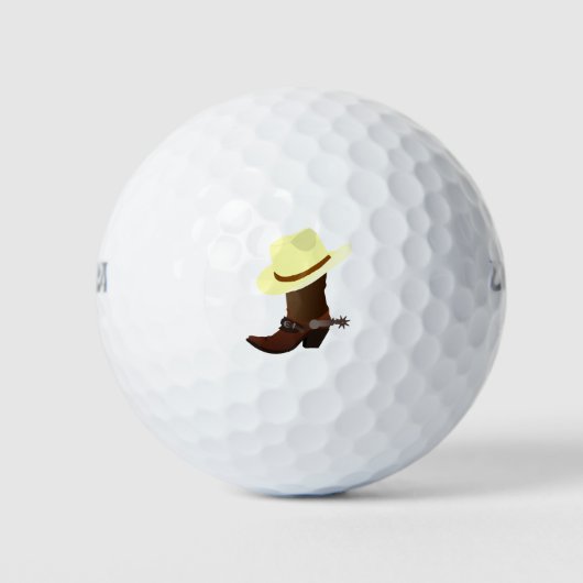 Cowboylaars en pet illustratie golfballen (Voorkant)