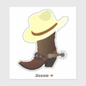 Cowboylaars met gele cowboyhoed sticker (Vel)