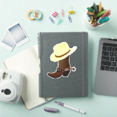 Cowboylaars met gele cowboyhoed sticker (iPad Cover)
