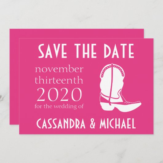 Cowboylaars Opslag Bericht voor de Trouwdatum (Don Save The Date (Voorkant / Achterkant)