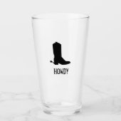Cowboylaars Silhouet HOWDY Sporen Zwart Plezierig Glas (Voorkant)