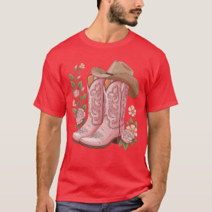 cowboylaars western country cowgirl bloemen meisje t-shirt