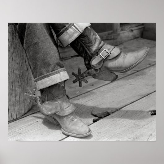 Cowboylaarzen, 1940. Oude foto Poster (Voorkant)