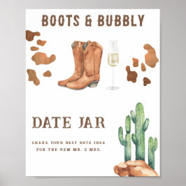 Cowboylaarzen bruisende bruiloft feest Datum avond Poster