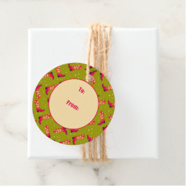 Cowboylaarzen en -bloemen bedankjes labels