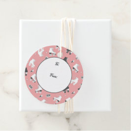 Cowboylaarzen en -bloemen bedankjes labels