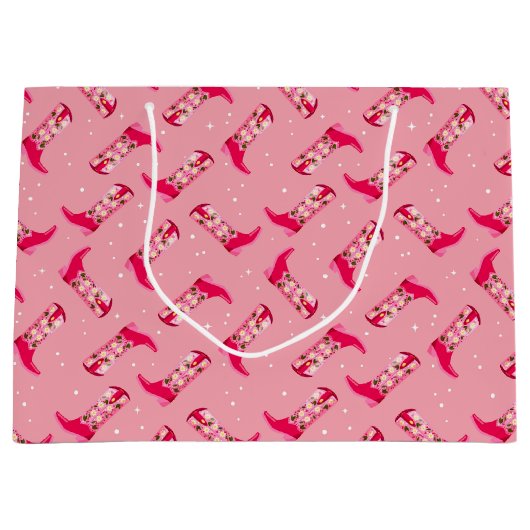 Cowboylaarzen en -bloemen groot cadeauzakje (Voorkant)