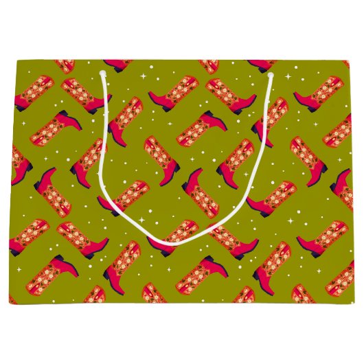 Cowboylaarzen en -bloemen groot cadeauzakje (Voorkant)