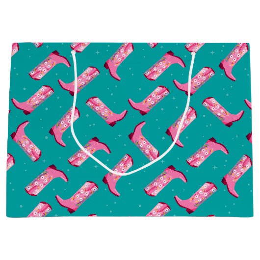 Cowboylaarzen en -bloemen groot cadeauzakje (Voorkant)