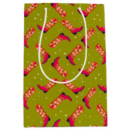 Cowboylaarzen en -bloemen medium cadeauzakje