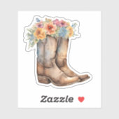 Cowboylaarzen en Bloemen Sticker (Vel)