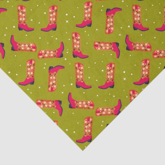 Cowboylaarzen en -bloemen tissuepapier (Detail)