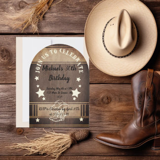 Cowboylaarzen en hoed met sterren verjaardagskaart kaart