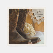 Cowboylaarzen en kant Country Western Bruiloft Servet (Voorkant)