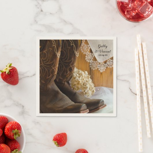 Cowboylaarzen en kant Country Western Bruiloft Servet (Insitu)