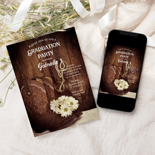 Cowboylaarzen en madeliefjes Western afstudeerfees Kaart