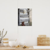 Cowboylaarzen en pet buiten de logcabine poster (Keuken)