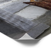 Cowboylaarzen en pet buiten de logcabine poster (Hoek)