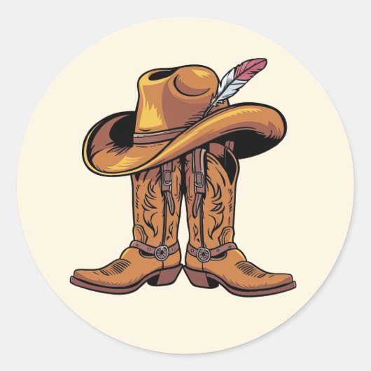 Cowboylaarzen en Petten Stickers (Voorkant)