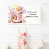 Cowboylaarzen en Petten Verjaardag Spandoek (Insitu)