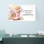 Cowboylaarzen en Petten Verjaardag Spandoek (Beurs)