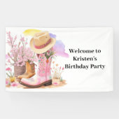 Cowboylaarzen en Petten Verjaardag Spandoek (Horizontaal)