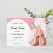 Cowboylaarzen en trouwjurk Vrijgezellenfeest Kaart (Staand voorkant)