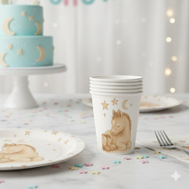 Cowboylaarzen en veulen Baby shower Papieren Bekers