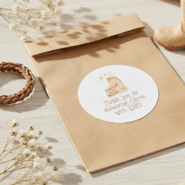 Cowboylaarzen en veulen Baby shower Ronde Sticker